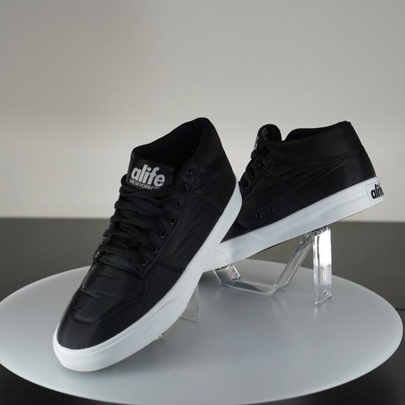 Alife Everybody Mid Nylon Black/White - Men's Size 12 - Picture 2 of 9